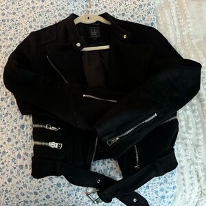 Zara Black Suede Biker Jacket